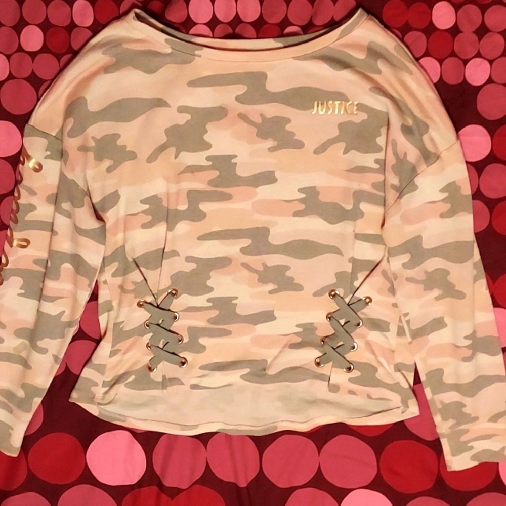 Justice Pink and Grey Camo Activewear